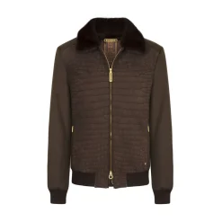 Outlet Cashmere, Nubuck Crocodile And Mink Blouson Mens Outerwear
