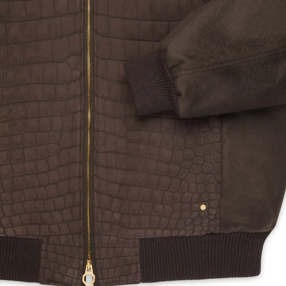 Outlet Cashmere, Nubuck Crocodile And Mink Blouson Mens Outerwear