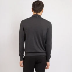 Best Sale Cashmere, Silk And Crocodile Mock Neck Sweater Mens Knitwear