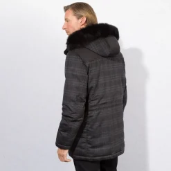 New Cashmere, Silk And Fox Fur Hooded Jacket Mens Outerwear