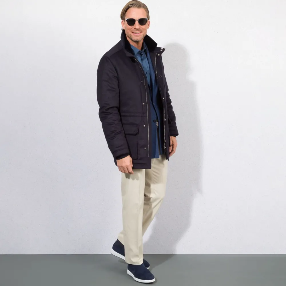 New Chinchilla, Cashmere And Mink Fur Jacket Mens Outerwear