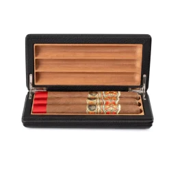 Hot Cigar Case For 3 Cigars In Calfskin Leather Cigar Accessories