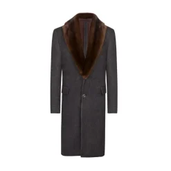 Flash Sale Coat With Mink Fur Collar Mens Outerwear