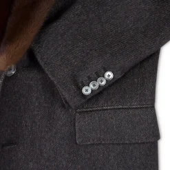 Flash Sale Coat With Mink Fur Collar Mens Outerwear