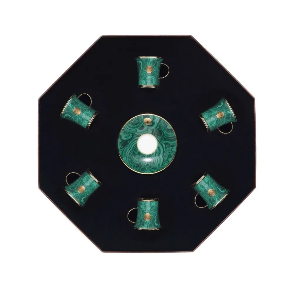Cheap Coffee Cups Gift Box Royal Malachite Tea & Coffee Sets