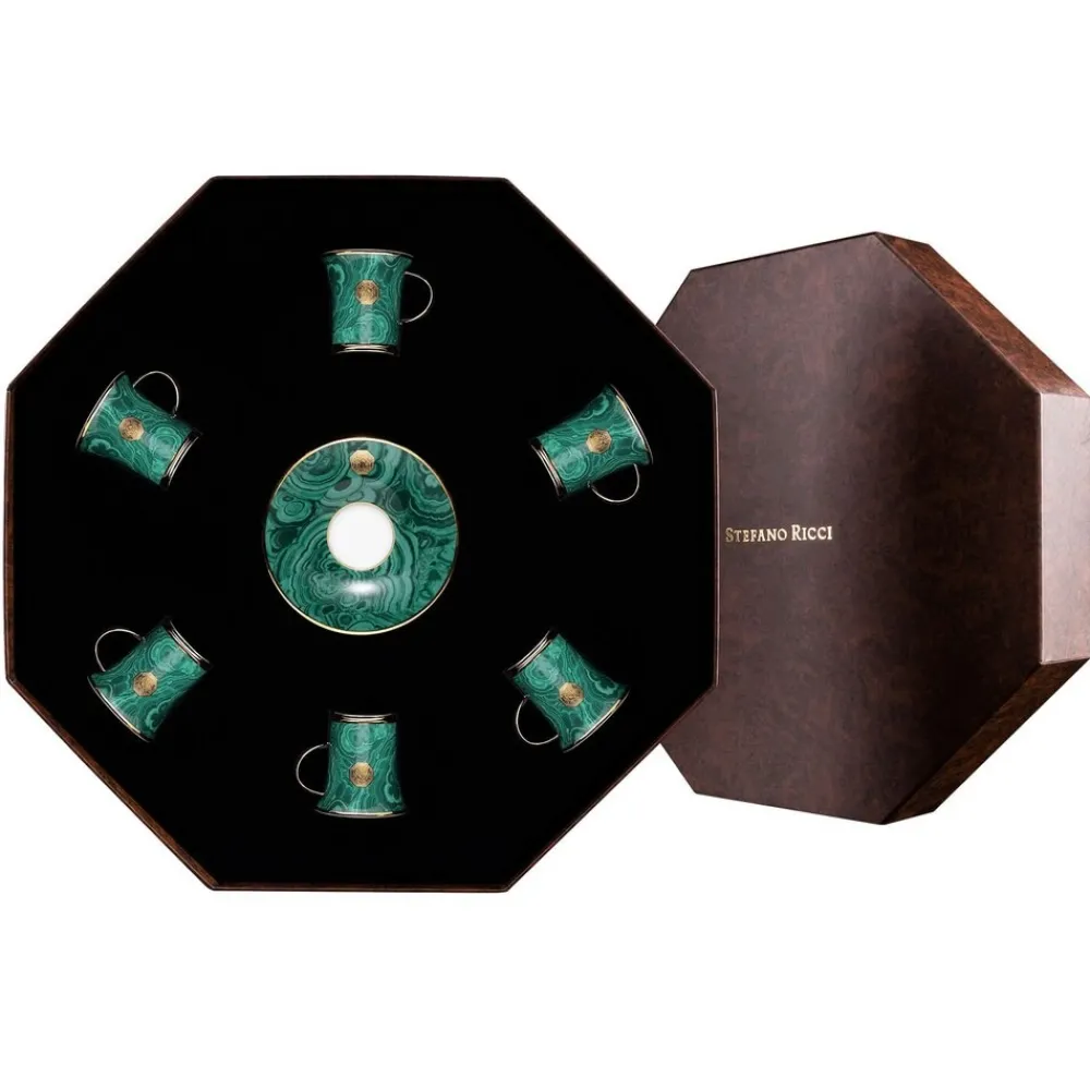 Cheap Coffee Cups Gift Box Royal Malachite Tea & Coffee Sets