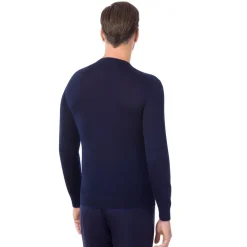 Best Sale Crew Neck Sweater With Crocodile Leather Inserts Mens Knitwear