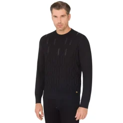Best Crew Neck Sweater With Crocodile Leather Inserts Mens Last Sizes