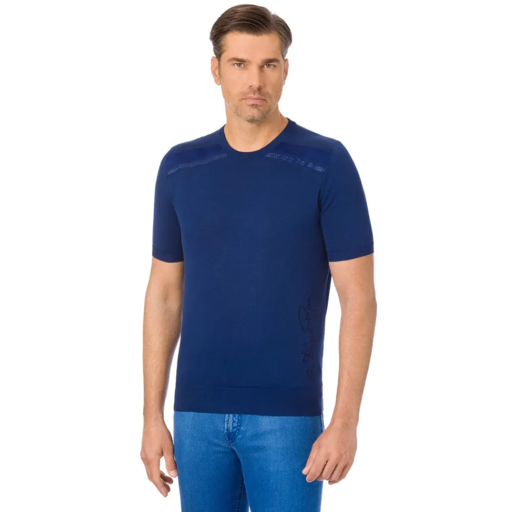 Sale Crew Neck Sweater With Python Inserts Mens Last Sizes