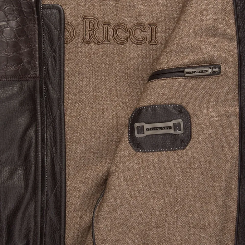 Outlet Crocodile And Lambskin Leather Blouson Mens Outerwear