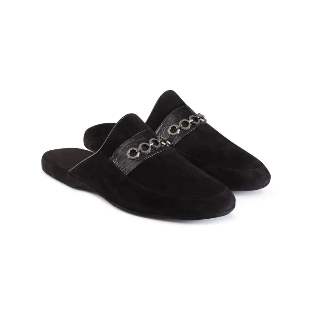 Sale Crocodile And Suede Slippers Espadrilles & Sandals