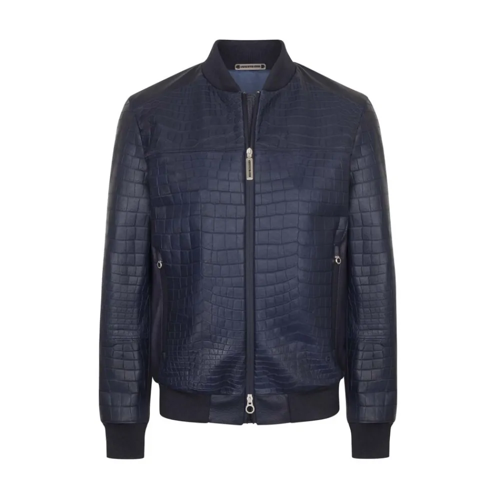 Flash Sale Crocodile, Lamb And Deerskin Leather Blouson Mens Outerwear