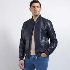Flash Sale Crocodile, Lamb And Deerskin Leather Blouson Mens Outerwear