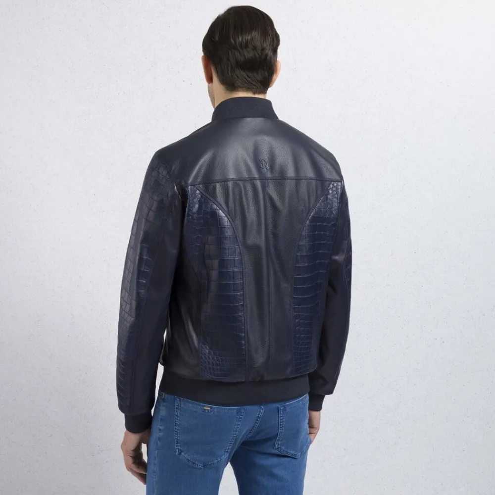 Flash Sale Crocodile, Lamb And Deerskin Leather Blouson Mens Outerwear
