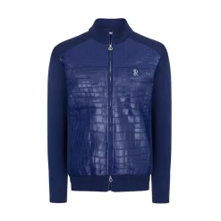 Best Sale Crocodile Leather And Knit Blouson Mens Last Sizes