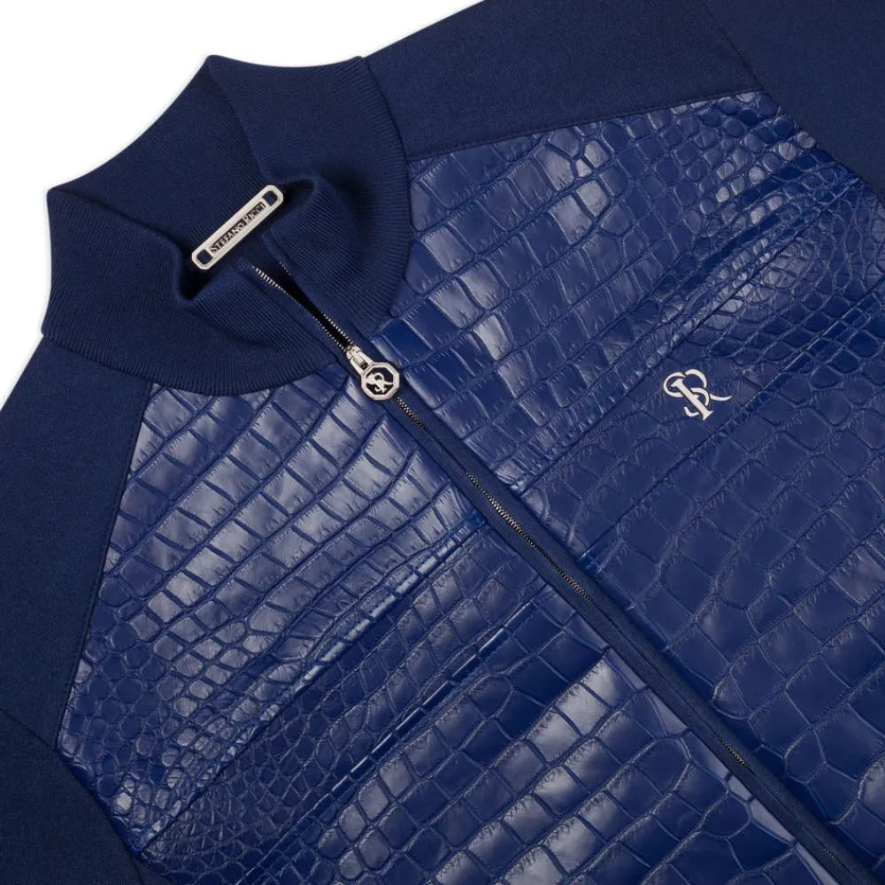 Best Sale Crocodile Leather And Knit Blouson Mens Last Sizes