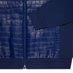 Best Sale Crocodile Leather And Knit Blouson Mens Last Sizes