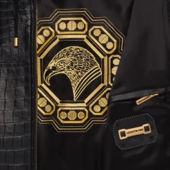 Outlet Crocodile Leather And Silk Blouson Mens Outerwear