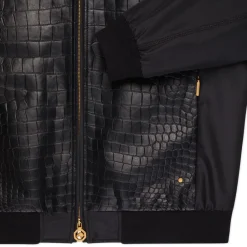 Outlet Crocodile Leather And Silk Blouson Mens Outerwear