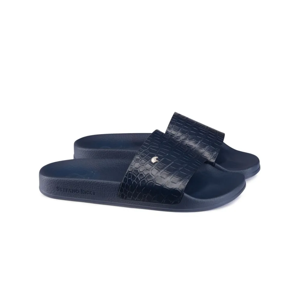 New Crocodile Leather Slides Espadrilles & Sandals