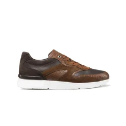 Hot Crocodile, Suede And Calfskin Leather Sneakers Sneakers