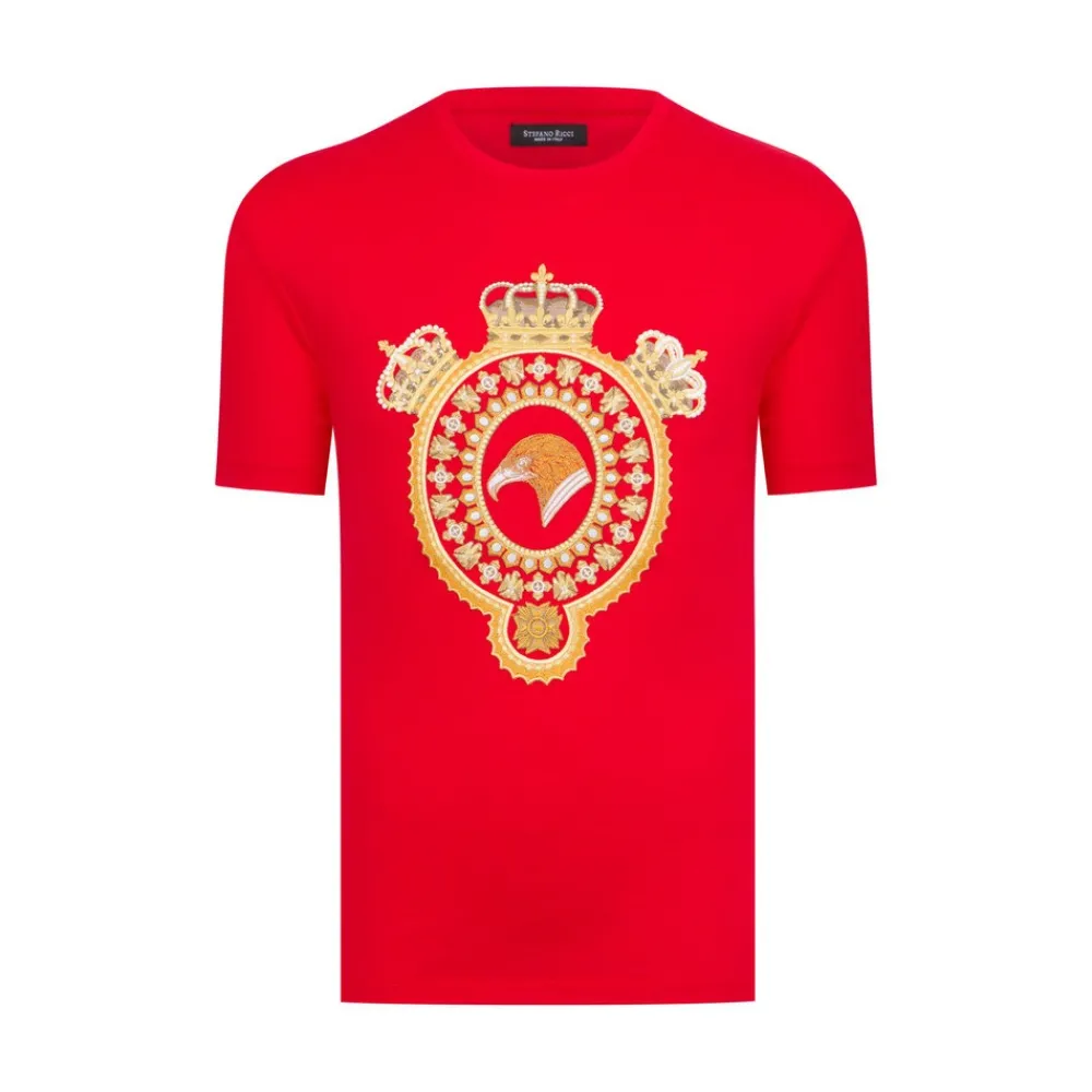 Cheap Crown Motif Crew Neck T-Shirt Mens T-Shirts