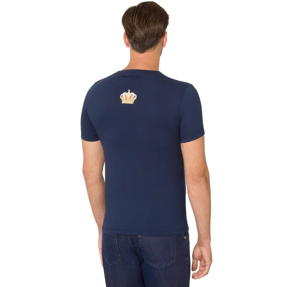 Fashion Crown Motif Crew Neck T-Shirt Mens Last Sizes