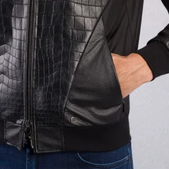 Cheap Deerskin And Crocodile Leather Blouson Mens Outerwear