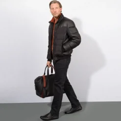 Best Sale Deerskin And Silk Down Blouson Mens Outerwear