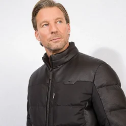 Best Sale Deerskin And Silk Down Blouson Mens Outerwear
