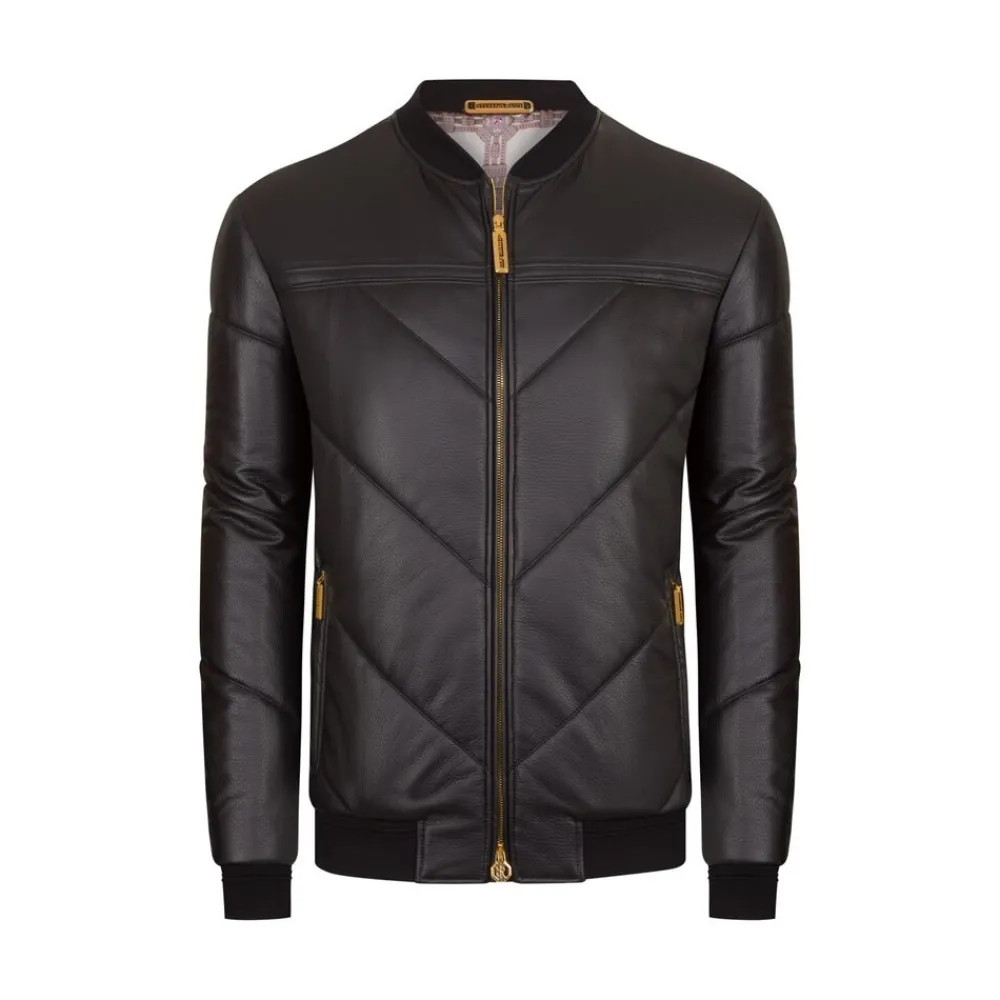 Sale Deerskin Blouson With Lambskin Leather Inserts Mens Outerwear