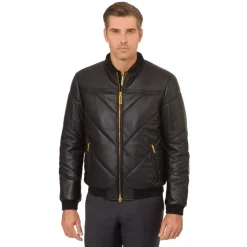 Sale Deerskin Blouson With Lambskin Leather Inserts Mens Outerwear