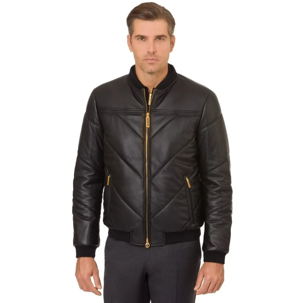 Sale Deerskin Blouson With Lambskin Leather Inserts Mens Outerwear