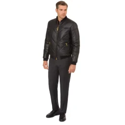 Sale Deerskin Blouson With Lambskin Leather Inserts Mens Outerwear