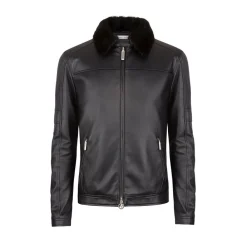 Best Sale Deerskin Blouson With Mink Fur Collar Mens Last Sizes