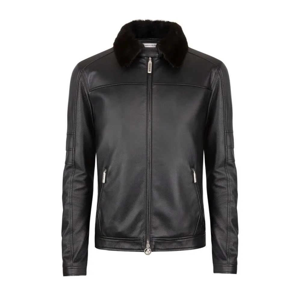 Best Sale Deerskin Blouson With Mink Fur Collar Mens Last Sizes