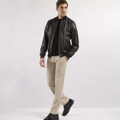 Outlet Deerskin Leather Blouson Mens Outerwear