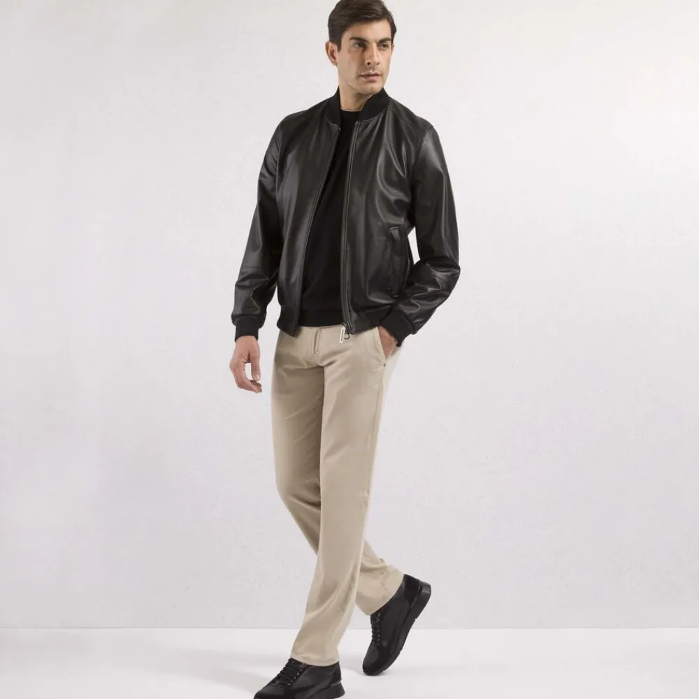 Outlet Deerskin Leather Blouson Mens Outerwear