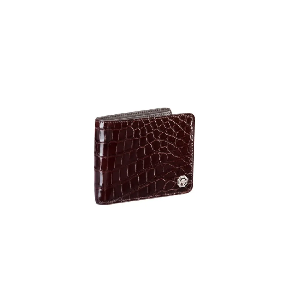 Fashion Diamante Crocodile And Calfskin Bifold Wallet Small Leather Goods