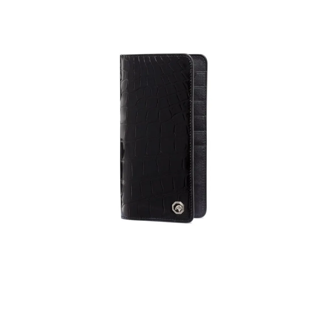 Outlet Diamante Crocodile And Calfskin Bifold Wallet Small Leather Goods