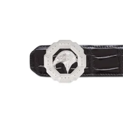 Outlet Diamante Crocodile Leather Belt Belts