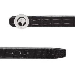 Outlet Diamante Crocodile Leather Belt Belts
