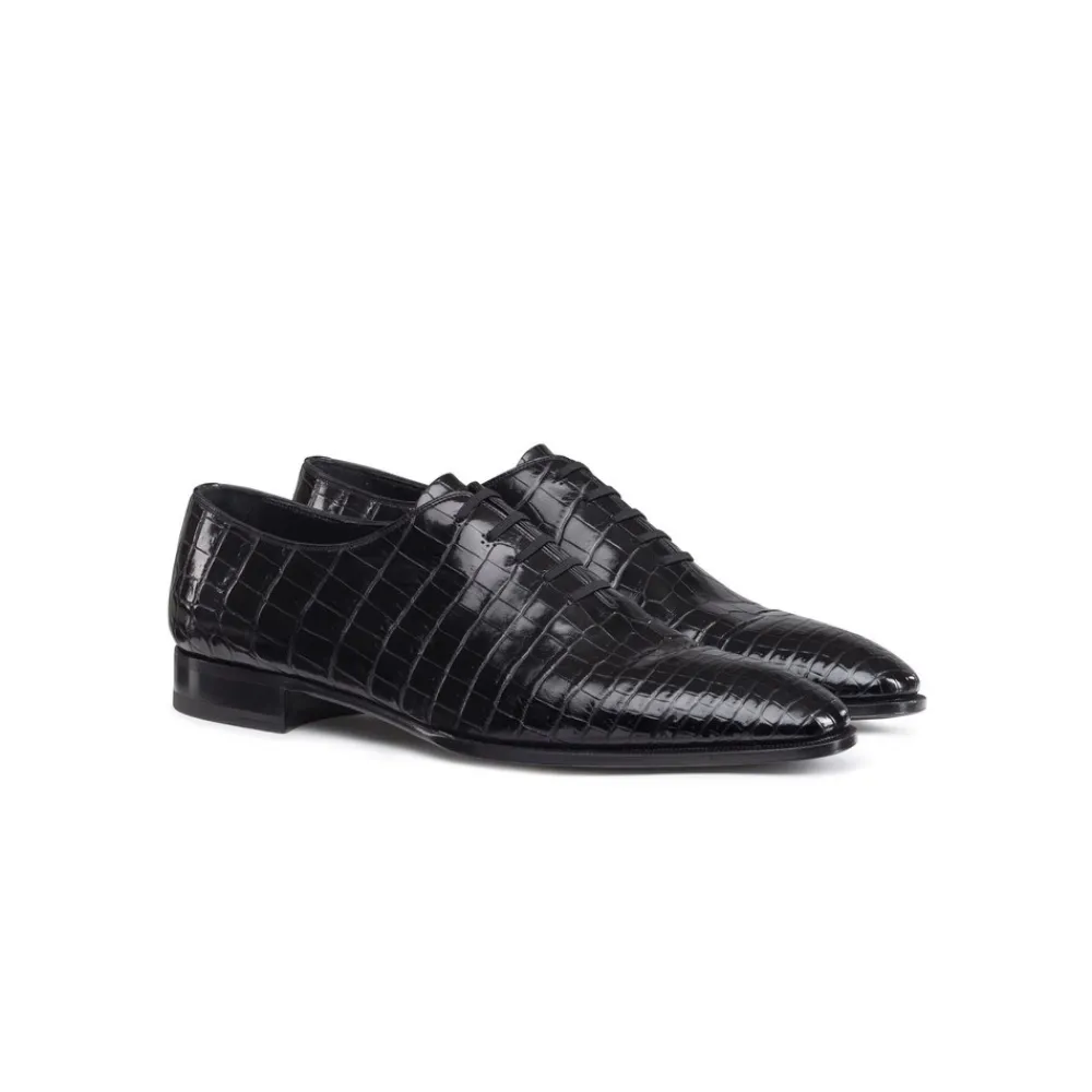 Cheap Diamante Crocodile Leather Oxford Shoes Oxford & Derbies