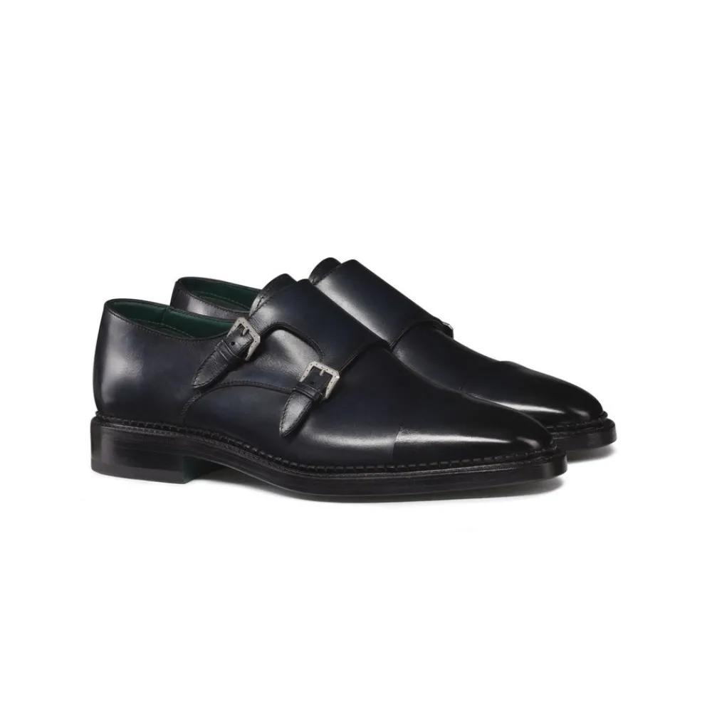 Outlet Double Cutaway Monk Strap Shoes Dress Shoes