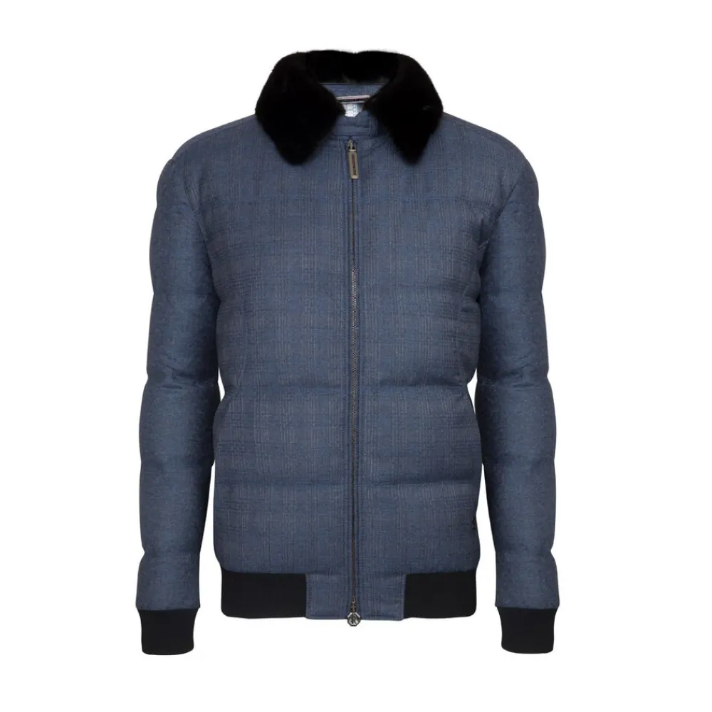 Shop Down Blouson With Mink Fur Collar Mens Outerwear