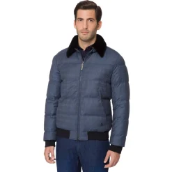 Shop Down Blouson With Mink Fur Collar Mens Outerwear