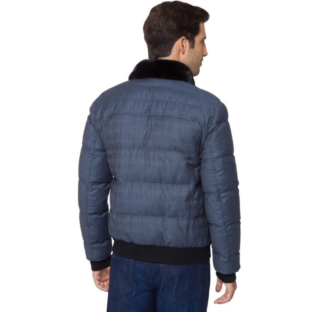 Shop Down Blouson With Mink Fur Collar Mens Outerwear