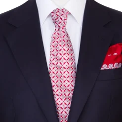 Outlet Hand Printed Silk Tie Set Ties