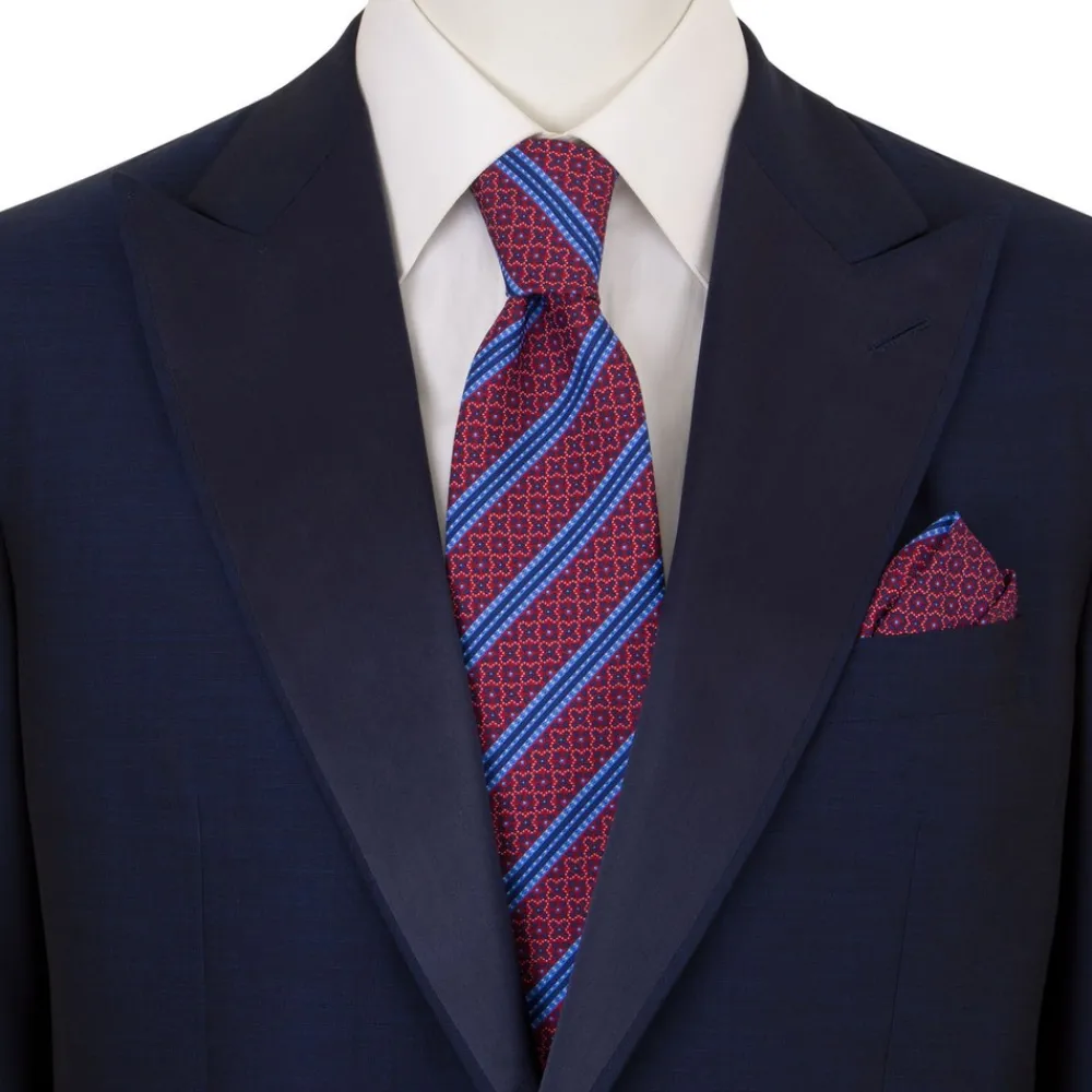 New Hand Printed Silk Tie Set Ties