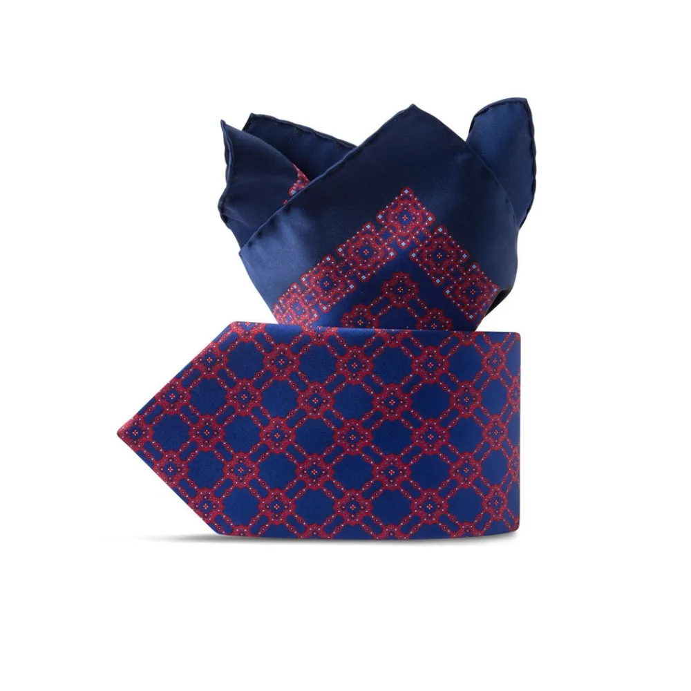 Discount Hand Printed Silk Tie Set Ties
